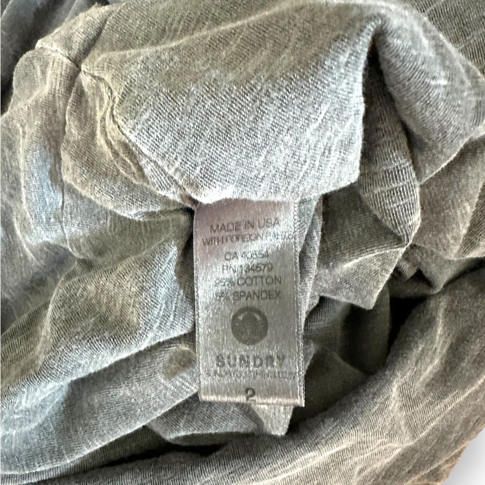 EUC Sundry Size 2 Grey Racerback Ruched Mini dress - Picture 4 of 5
